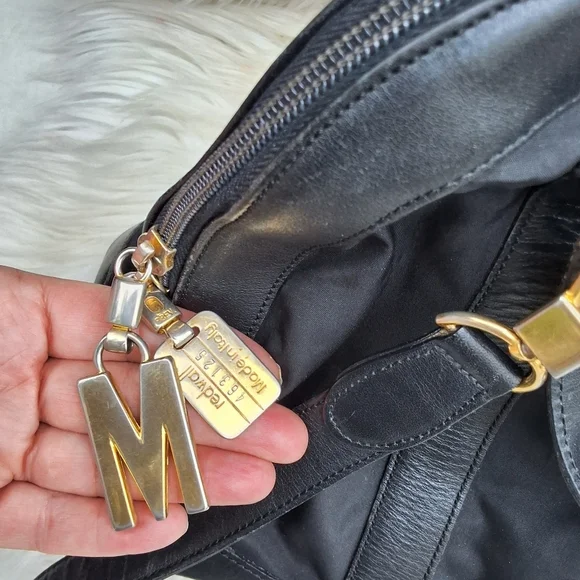 Moschino Canvas & leather logo xbody bag